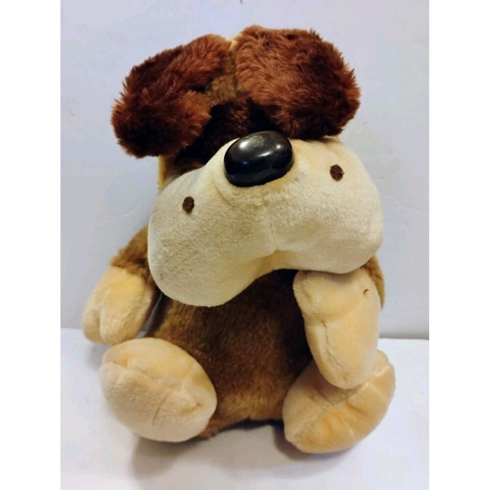 Vtg 1984 Animal Toy Imports Brooklyn NY Dog Plush Big Jowls Shar Pei Brown 12"